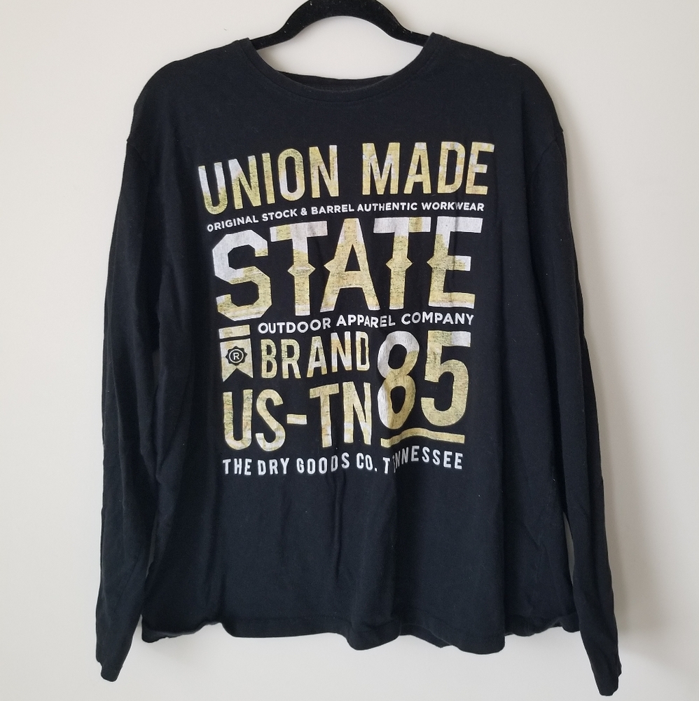💥 ROUGH DENIM BLACK LONGSLEEVE GRAPHIC SHIRT